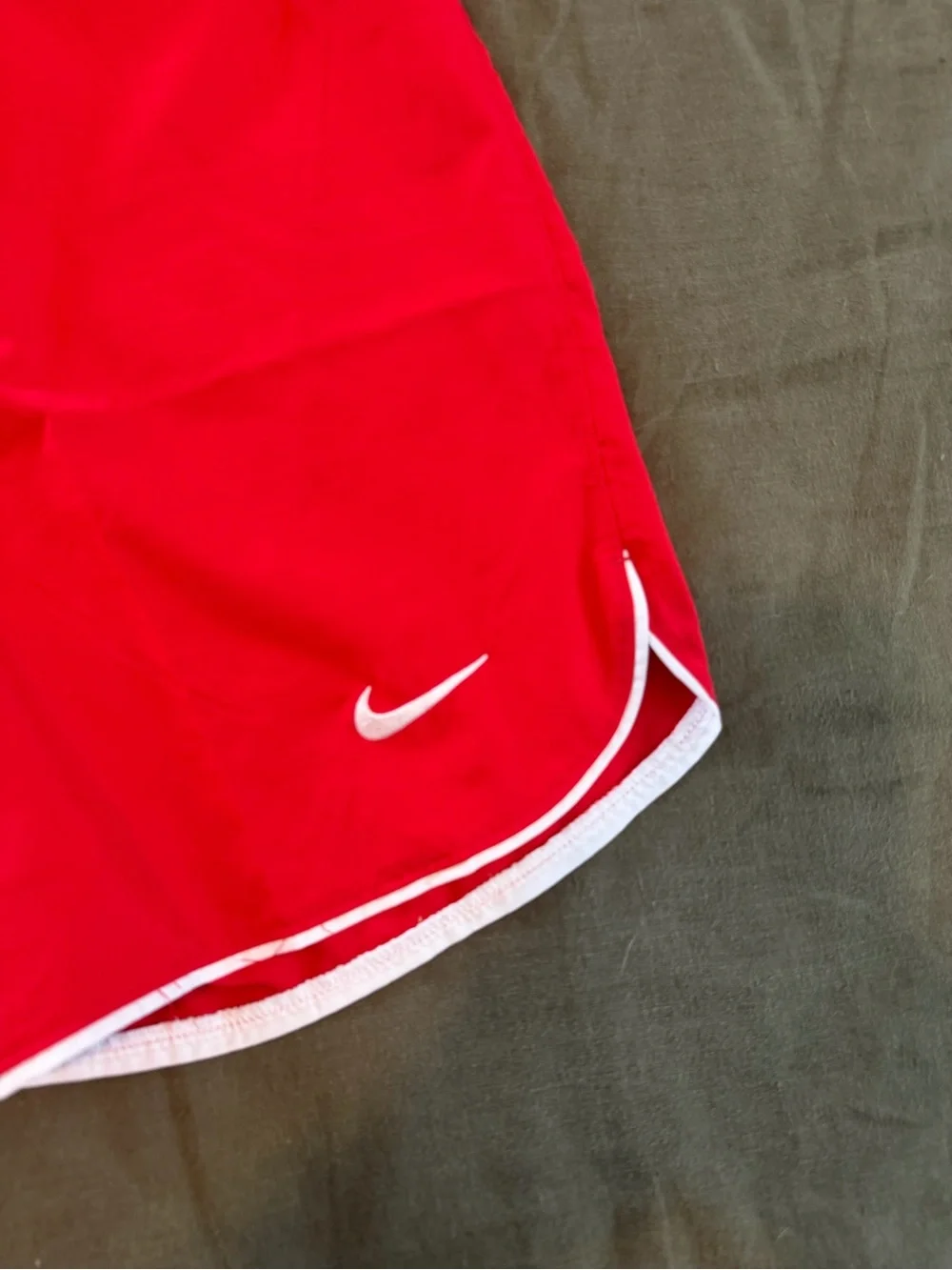 Nike Red Men's Athletic Shorts with White Trim